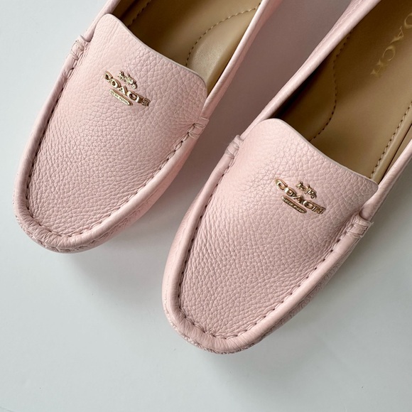Coach Marley Driving Moc Loafer in Light Rose Pink Pebble Grain Leather 8.5 - Picture 3 of 9